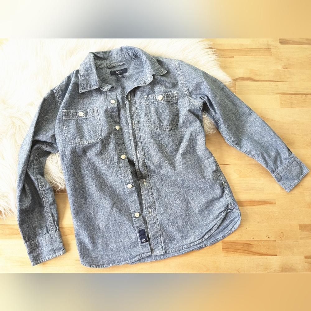 {GAP Kids} Light Blue Denim  Shirt